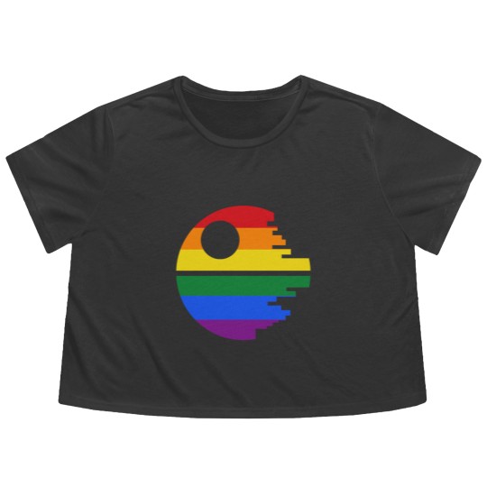 Discover Rainbow Death Star Flowy Cropped Tees