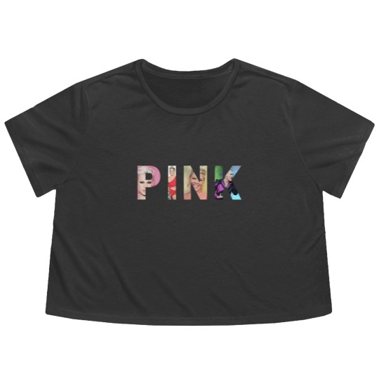 Discover Pink Flowy Cropped Tees, Pink Concert Flowy Cropped Tees, Pink Pink Concert