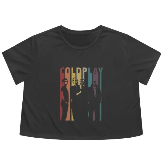 Discover Vintage Retro Coldplay Flowy Cropped Tees, Vintage Coldplay Flowy Cropped Tees, Coldplay Gift, Retro Gift Flowy Cropped Tees