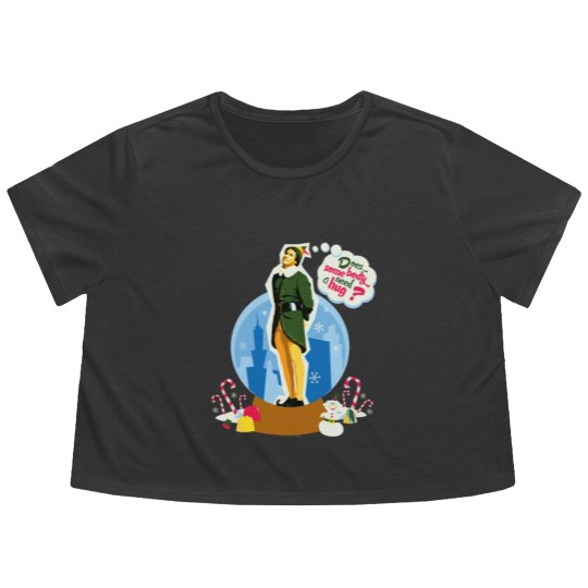 Discover Elf Does Somebody Need A Hug Flowy Cropped Tees