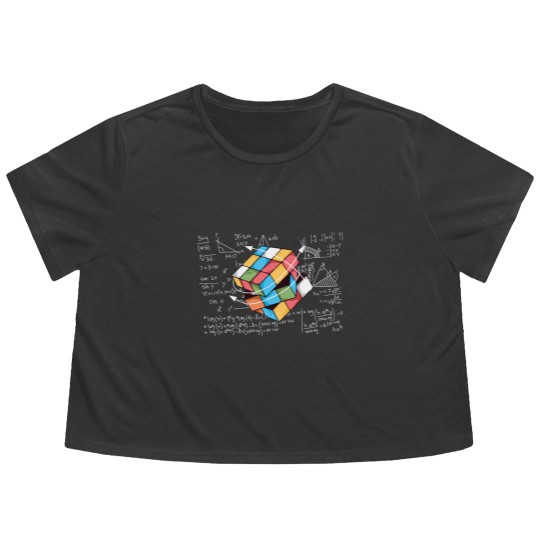 Discover Colorful Rubiks Cube Flowy Cropped Tees, Cube Game Math Flowy Cropped Tees, Rubiks Lover Flowy Cropped Tees