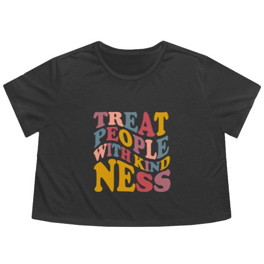 Discover Treat People With Kindness Flowy Cropped Tees