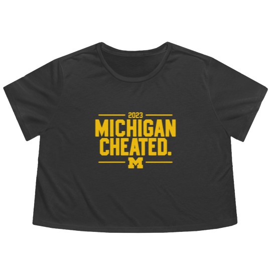 Discover Michigan Cheated College Football Fan Flowy Cropped Tees