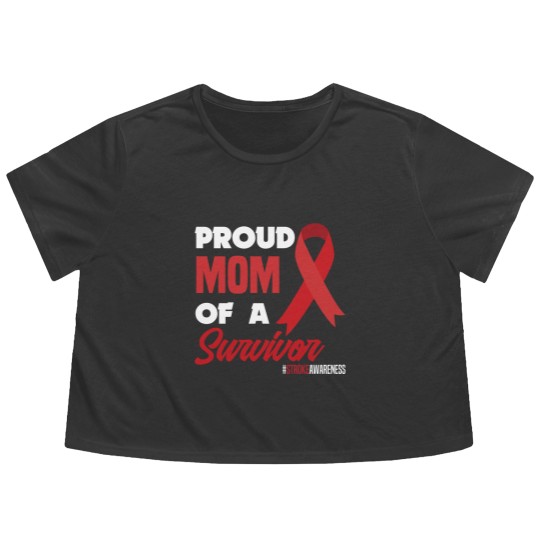 Discover Proud Mom Of A Survivor Stroke Awareness Flowy Cropped Tees