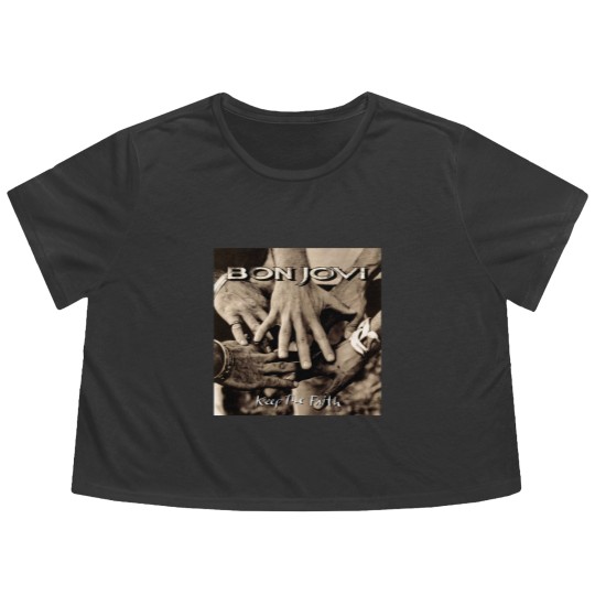 Discover bon jovi keep the faith Flowy Cropped Tees