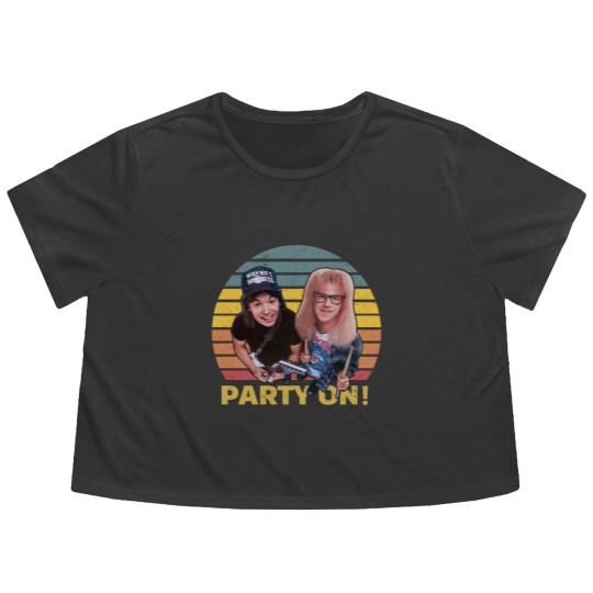 Discover Wayne's World Retro Vintage Flowy Cropped Tees, Party On Vintage Flowy Cropped Tees