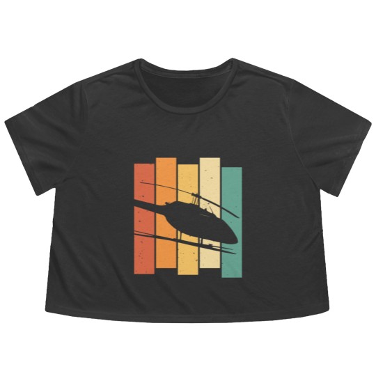 Discover Bell Jetranger Pilot Aviator Helicopter Aviation Flowy Cropped Tees