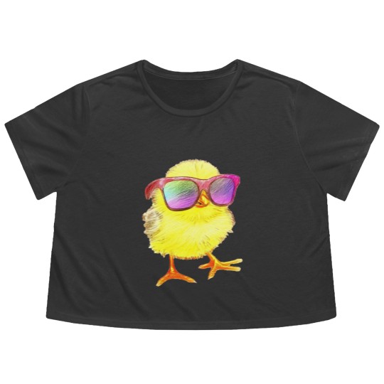 Discover Kickin Chickin Flowy Cropped Tees