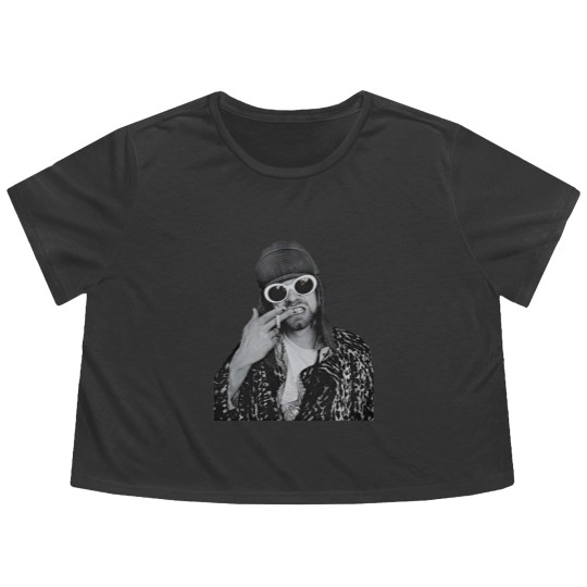 Discover Kurt Cobain Flowy Cropped Tees,  Art Flowy Cropped Tees, Kurt Cobain