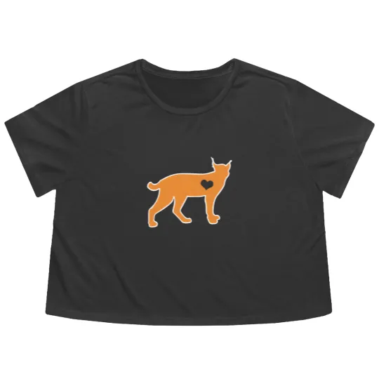 Discover Bobcat Heart Flowy Cropped Tees