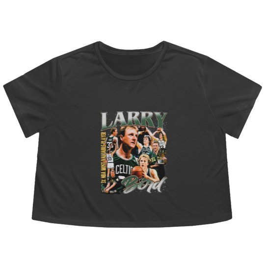 Discover Larry Bird Vintage Flowy Cropped Tees, Larry Bird Fan Tees, Basketball Flowy Cropped Tees