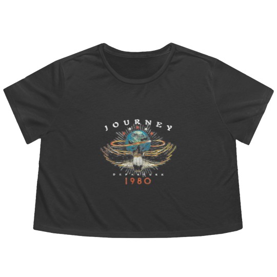 Discover Journey Departure Tour 1980 Men’s Flowy Cropped Tees, Flowy Cropped Tees For Music Fan