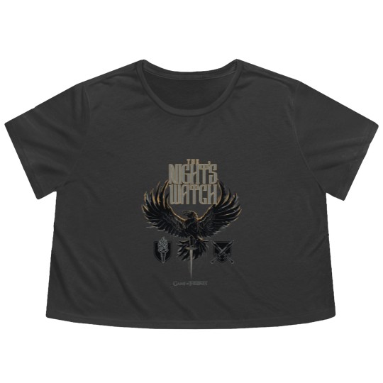 Discover Game Of Thrones The Nights Watch Black Flowy Cropped Tees