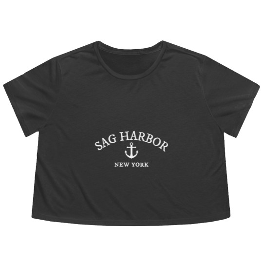 Discover Sag Harbor Ny Flowy Cropped Tees Coastal Town Harbor Flowy Cropped Tees