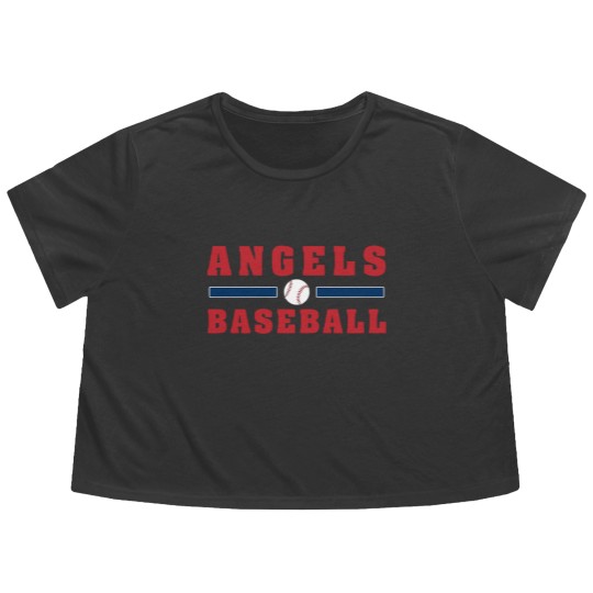 Discover Angels Baseball Flowy Cropped Tees, Unisex Flowy Cropped Tees
