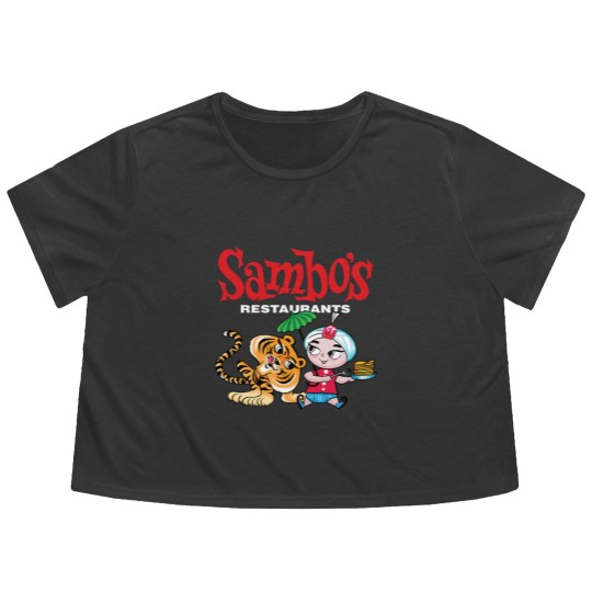 Discover Sambo's Restaurant Logo with Sambo and Tiger Flowy Cropped Tees