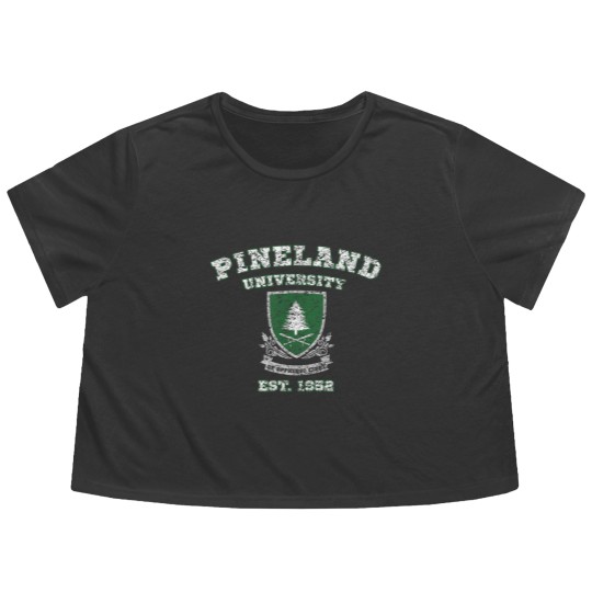 Discover Pineland University Vintage Graphic Flowy Cropped Tees