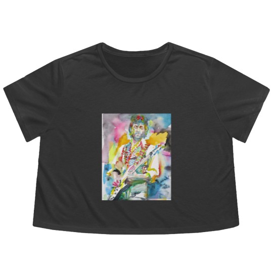 Discover ERIC CLAPTON watercolor portrait .2 - Eric Clapton - Flowy Cropped Tees