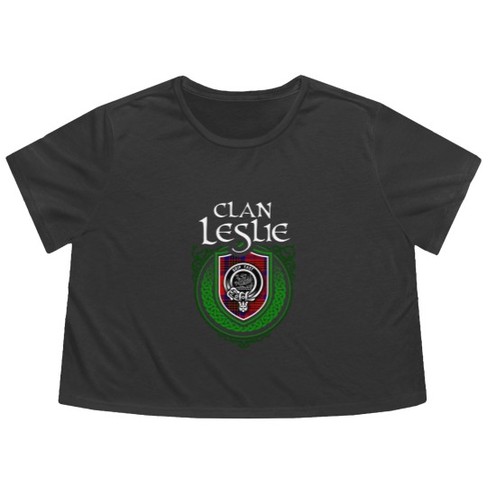 Discover Clan Leslie Scottish Tartan Flowy Cropped Tees