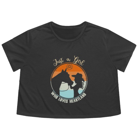 Discover heartland ranch, heartland, sunset, vintage, retro Flowy Cropped Tees