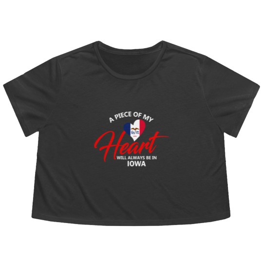 Discover A Piece Of My Heart Will Always Be In Iowa Flowy Cropped Tees