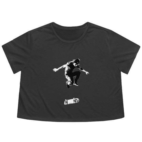 Discover Rodney Mullen Treflip B_amp_W Graphic Flowy Cropped Tees