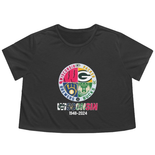 Discover Wisconsin And Packers And Brewers And Bucks Wisconsin Sport 1948 2024 Garden Flag Flowy Cropped Tees