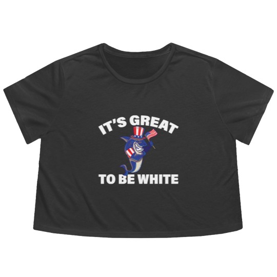Discover Its Great To Be White Shark Funny Sharks Gift - Its Great To Be White Shark - Flowy Cropped Tees