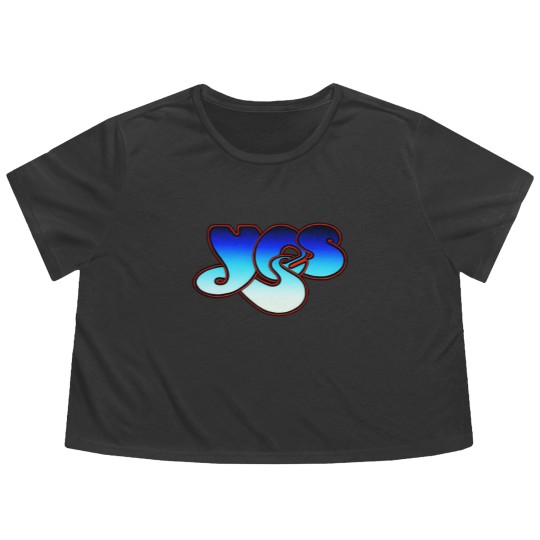 Discover Blue Yes Logo Flowy Cropped Tees