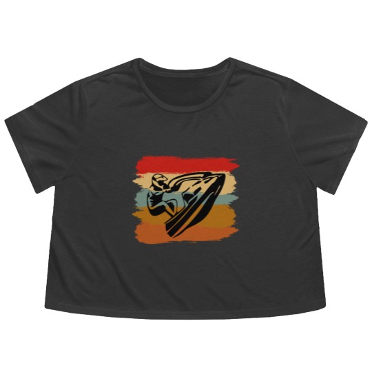 Discover Jetski Seadoo Retro Art Gift Flowy Cropped Tees