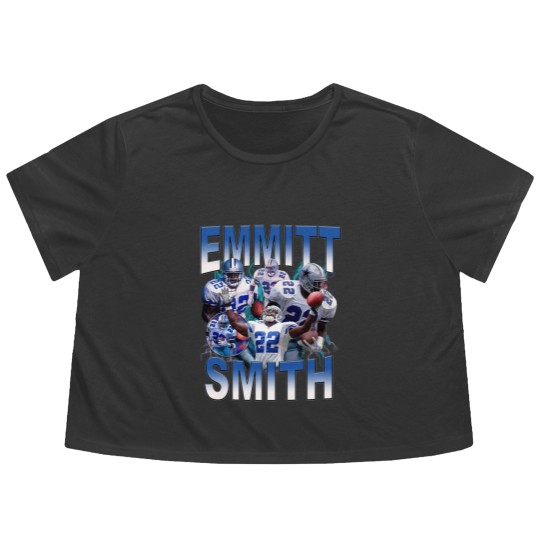 Discover Vintage 90s Graphic Style Emmitt Smith Flowy Cropped Tees, Emmitt Smith Flowy Cropped Tees, Sport Flowy Cropped Tees