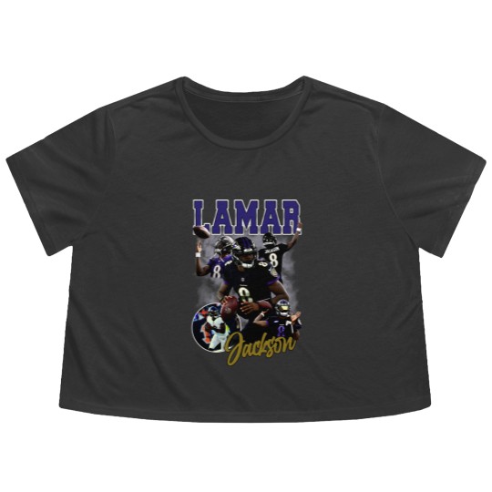 Discover Lamar Jackson Youth Flowy Cropped Tees