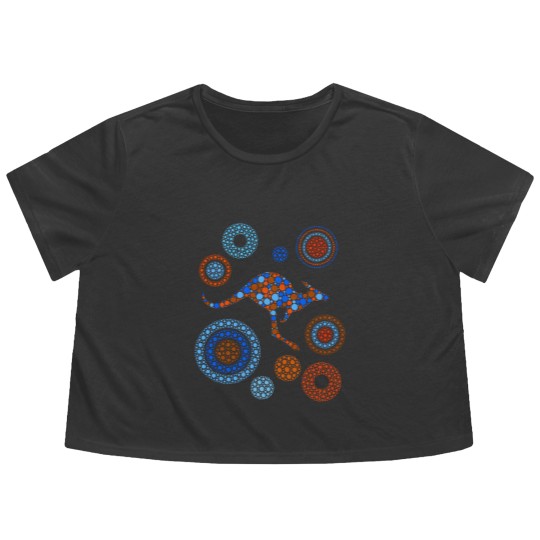 Discover Aboriginal Dot Art Kangaroo Color - Kangaroo - Flowy Cropped Tees