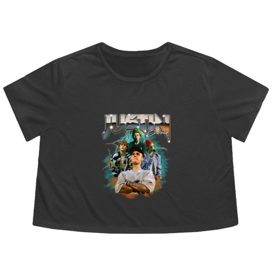 Discover Justin Bieber Flowy Cropped Tees, Rapper 90s Vintage Bootleg Flowy Cropped Tees