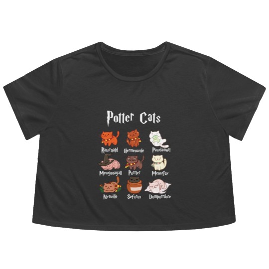 Discover Potter Cats Harry Pawter Classic Flowy Cropped Tees
