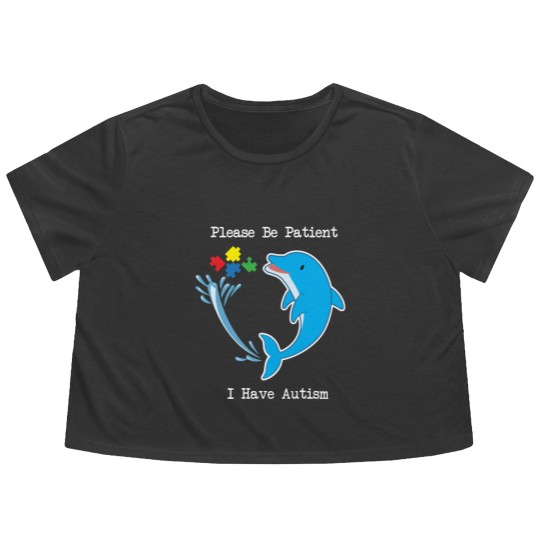 Discover Please Be Patient I Have Autism Classic Flowy Cropped Tees Flowy Cropped Tees