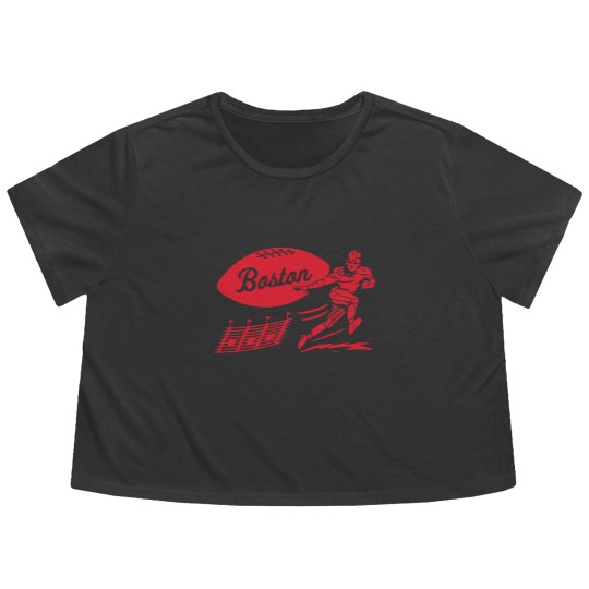 Discover Vintage Football - Boston Patriots (Red Boston Wordmark) - Boston Patriots - Flowy Cropped Tees