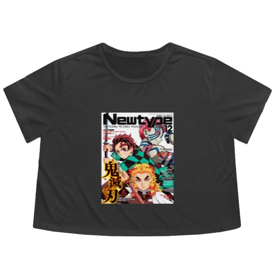 Discover Newtype Kimetsu Magazine Flowy Cropped Tees