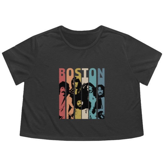Discover Vintage Retro Boston Band Flowy Cropped Tees, Boston Band Gift