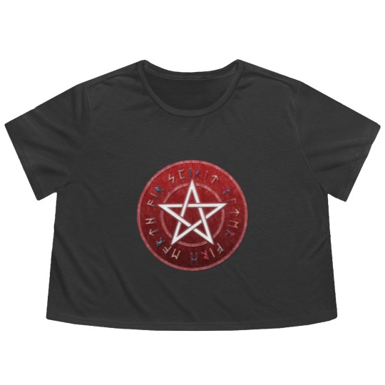 Discover wiccan pentagram Flowy Cropped Tees