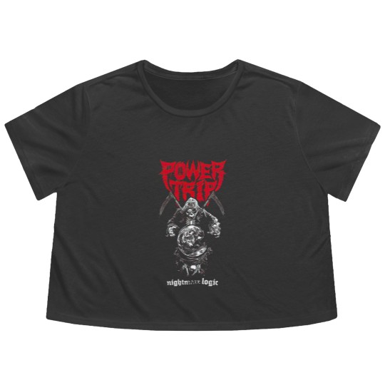 Discover Power Trip Short Sleeve Flowy Cropped Tees, Vintage Power Trip Flowy Cropped Tees, Retro Power Trip Flowy Cropped Tees