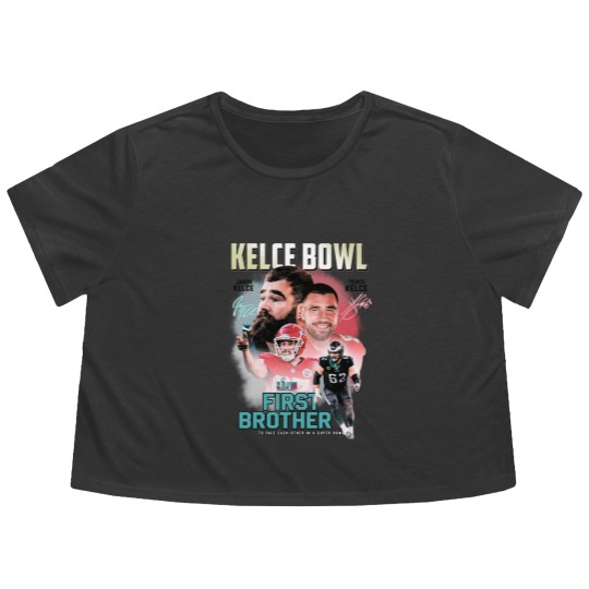 Discover Vintage Kelce Bowl Flowy Cropped Tees, Travis Kelce and Jason Kelce Bowl Flowy Cropped Tees