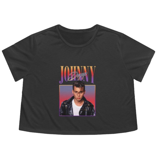 Discover Retro Johnny Depp Flowy Cropped Tees, Johnny Depp Merch Flowy Cropped Tees