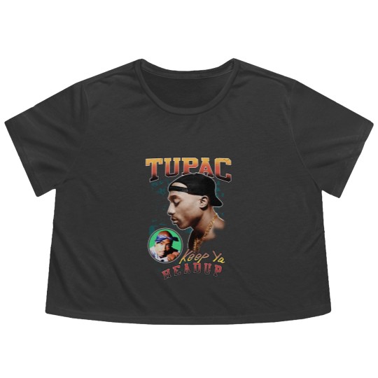 Discover Keep Ya Head Up Tupac Flowy Cropped Tees, 2Pac Flowy Cropped Tees