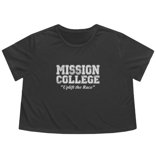 Discover Mission College - Uplift The Race - retro school daze 80s 90s  Flowy Cropped Tees - XS-6X - Soft Adult Unisex Flowy Cropped Tees