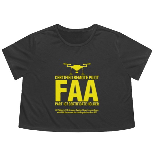 Discover FAA Certified Drone Pilot Funny Gift Flowy Cropped Tees