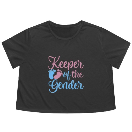 Discover Gender Reveal Flowy Cropped Tees, Keeper Of The Gender Flowy Cropped Tees, Gender Reveal Ideas, Gender Reveal Party Flowy Cropped Tees