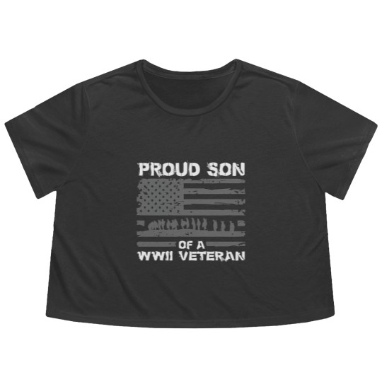 Discover Proud Son Of A Wwii Veteran Flowy Cropped Tees For Men Flowy Cropped Tees