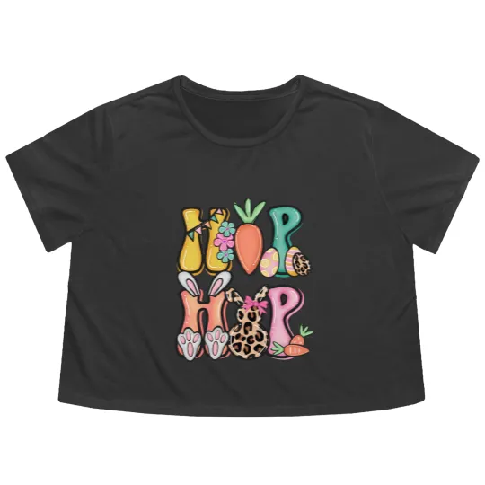 Discover Hip Hop Easter Easter Bunny Flowy Cropped Tees, Easter