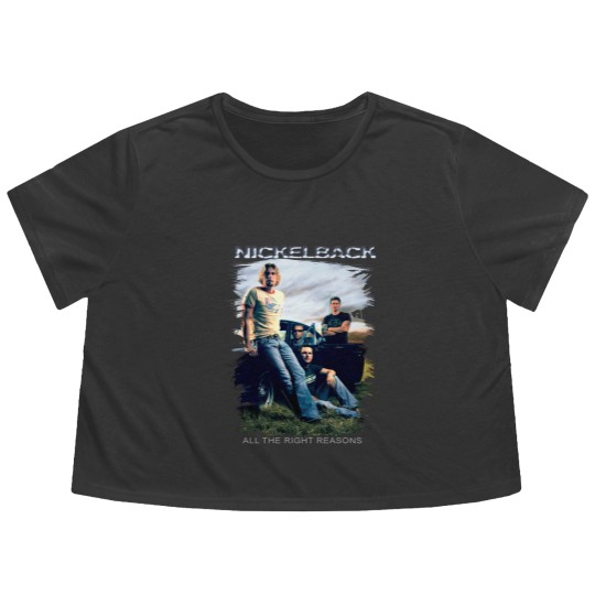 Discover Vintage Nickelback Flowy Cropped Tees, Nickelback 90s Rock Band Flowy Cropped Tees